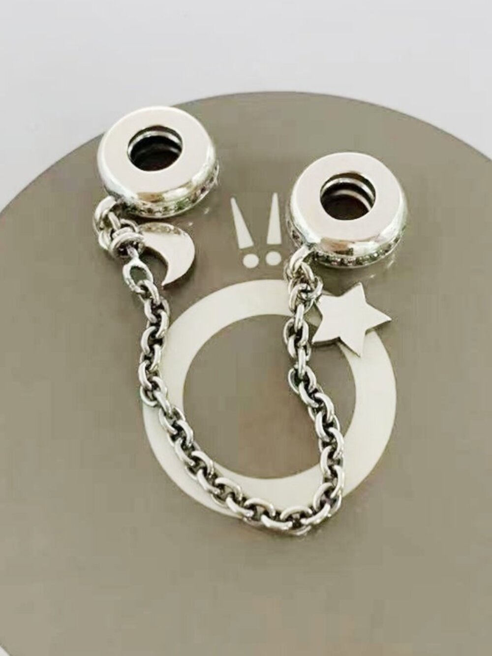 Pandora Half Moon and Star Safety Chain Charm